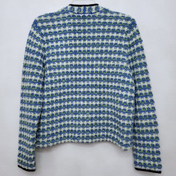 Ann Taylor Women's Tweedy Sweater Jacket in Deep Azure Size Medium - Picture 10 of 16